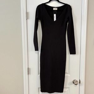 J. Crew Collection Midi Sheath body con dress black